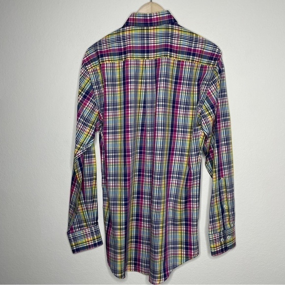 Peter Millar Multi Color Plaid Button Down Dress Shirt - Picture 6 of 8